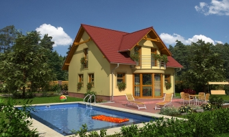 Interessante casa familiare con abside e ingresso anteriore.